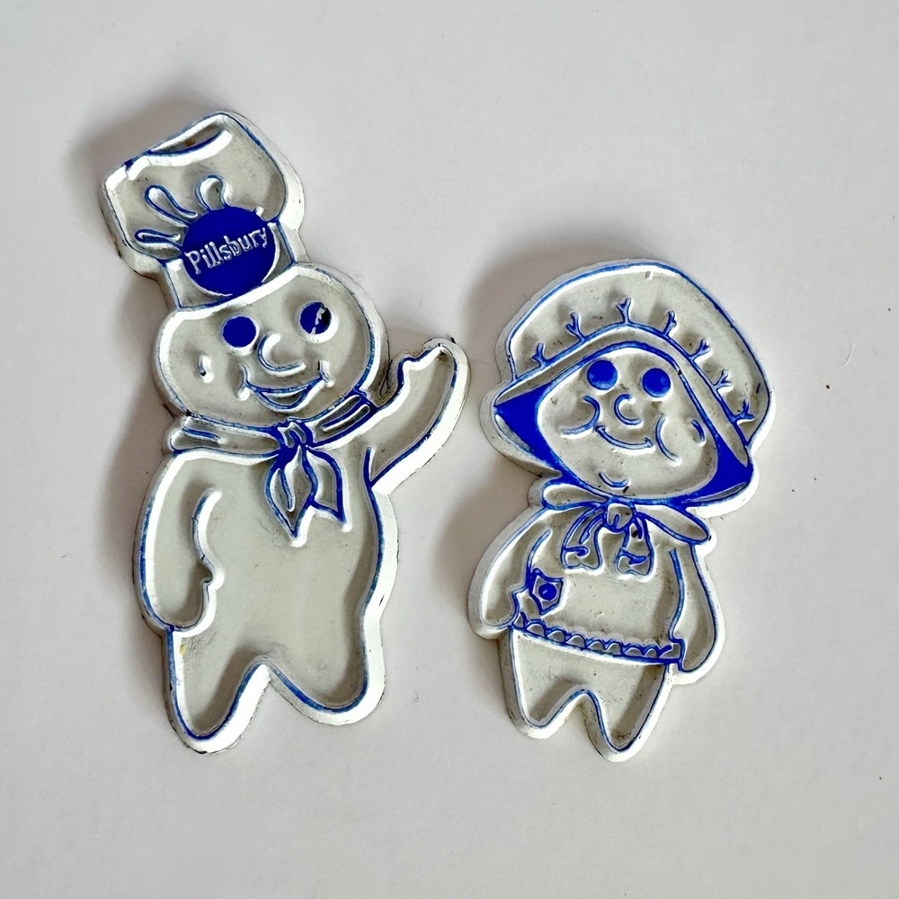 Pillsbury Doughboy and Doughgirl  Vintage Rubber Refrigerator Magnets